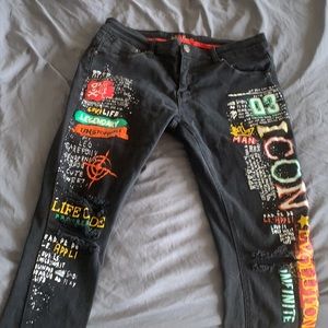 Distressed Copper Rivet jeans